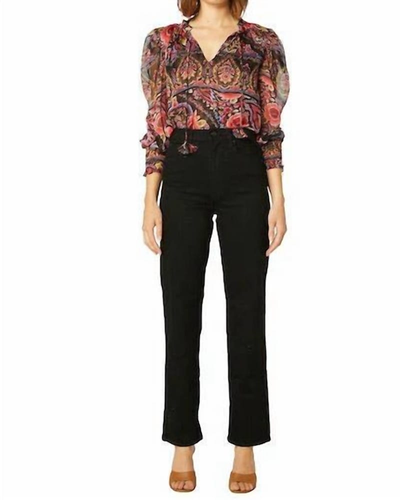 Front of a model wearing a size L Siena Top in Flora Valentina in Flora Valentina by Misa Los Angeles. | dia_product_style_image_id:345946